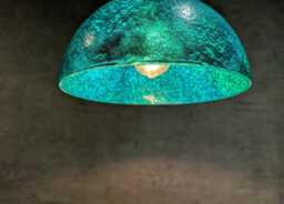 Kitchen Island Pendant Light, Green Emerald Glass Free Filamanet Bulb - thumbnail 1
