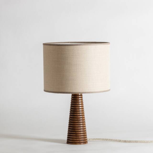 Handcrafted Wooden Table Lamp Modern Rustic Bedside Light - image 1