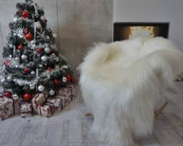 "Giant Sheepskin Iceland White Throw Genuine Leather Sheep Skin 52""x 32" - thumbnail 1