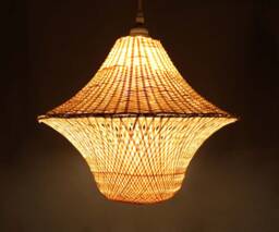 Hand Woven Bamboo Ufo Lamp Rustic Lighting Fixture