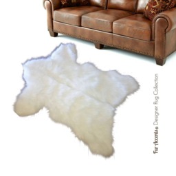 Faux Fur Bear Skin Rug - Plush Pelt Shape Throw Carpet, Usa Made - thumbnail 2