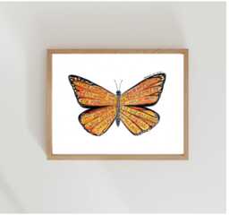 Butterfly, Bible Verse Art Print, Scripture Design, Hand Lettered Typography, Wall Decor - thumbnail 1
