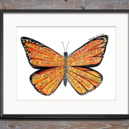 Butterfly, Bible Verse Art Print, Scripture Design, Hand Lettered Typography, Wall Decor - thumbnail 2