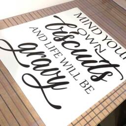 Mind Your Own Biscuits & Life Will Be Gravy Wall Sticker, Mind Decal, Funny Kitchen Decor - thumbnail 2