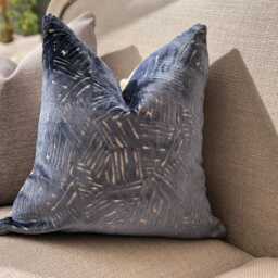 Blue Velvet Costal Cushion Cover, Decorative Throw Pillow Cover - House Warming Gift - thumbnail 3