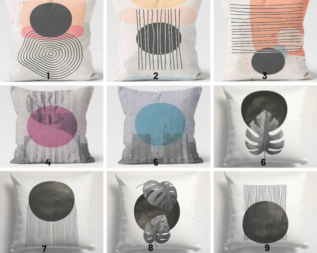 Abstract Geometric Pillow Cover/Abstract Art Cushion Case/Abstract Green Leaf Pillowcase/Abstract Pattern Garden, Home Decoration - image 1