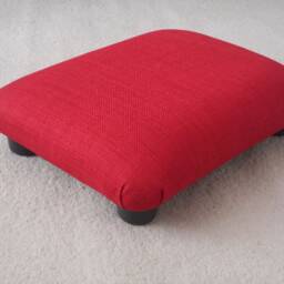 Red Linen Look Footstool Small Handmade Bed Step Stool. Ud - thumbnail 4