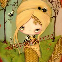 Surreal Bee Girl Art Print Honeycomb & Fuzzy Bug Decor - 8x10 - thumbnail 3