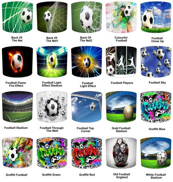 Football Soccer Drum Lampshade For Ceiling Light Pendants Or Table Lamp Bases