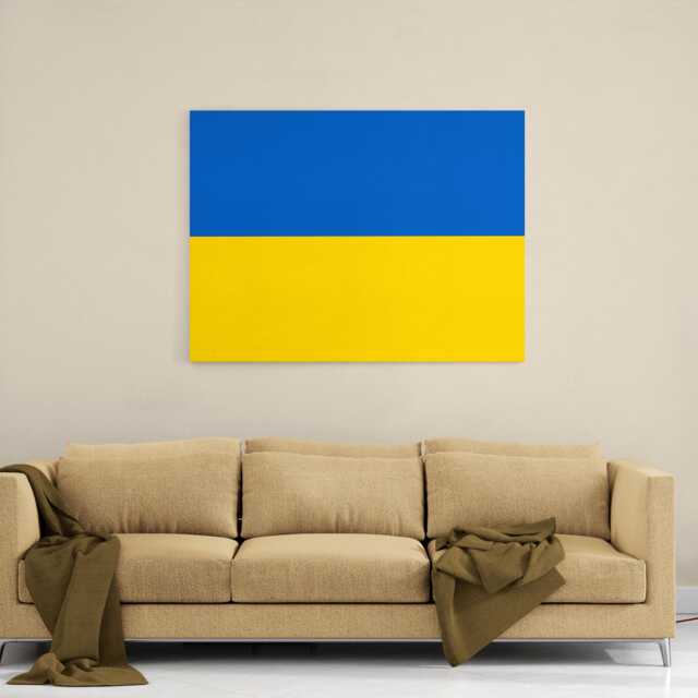 Ukraine Flag Canvas Wall Art Ukrainian Patriotic National Pride Support Freedom Hanging Work Homeware Bedroom Living Area Decor - image 1