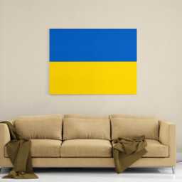 Ukraine Flag Canvas Wall Art Ukrainian Patriotic National Pride Support Freedom Hanging Work Homeware Bedroom Living Area Decor - thumbnail 1