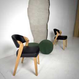 Handcrafted With Special Care Dining Room Chairs in Genuine Black Leather, High Comfortable Solid Oak Side Chair For Table