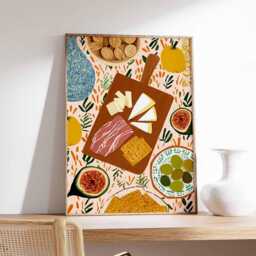 Charcuterie Poster, Kitchen France Food Print, French Wall Art, Dining Room Decor, Cheese & Meat Gift Print - thumbnail 2