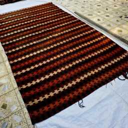 Vintage 6x10 Kilim Rug, Handwoven Red Brown Tribal Area Boho Rustic Southwestern Decor - thumbnail 3