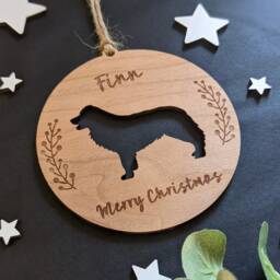 Personalised Border Collie Christmas Bauble - Silhouette Dog - thumbnail 3