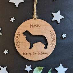 Personalised Border Collie Christmas Bauble - Silhouette Dog - thumbnail 2