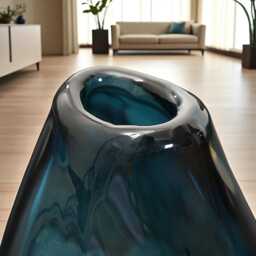 Midnight Teardrop Glass Vase - Sculptural Artisan Piece in Two Striking Shapes - thumbnail 2