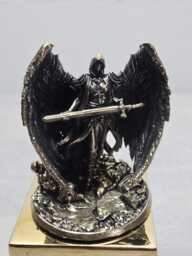 Brass Archangel Statue With Spread Wings, Metalwork Collector's Item