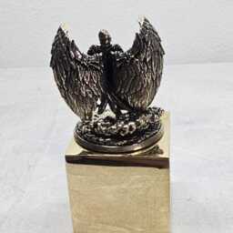 Brass Archangel Statue With Spread Wings, Metalwork Collector's Item - thumbnail 3