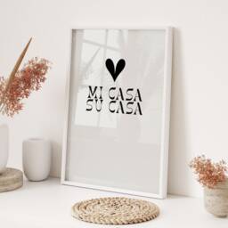 Mi Casa Su Heart Typography Wall Art Print Framed Or Unframed A3 A4 Sizes Modern Home Decor Spanish Quote Gift Idea - thumbnail 3