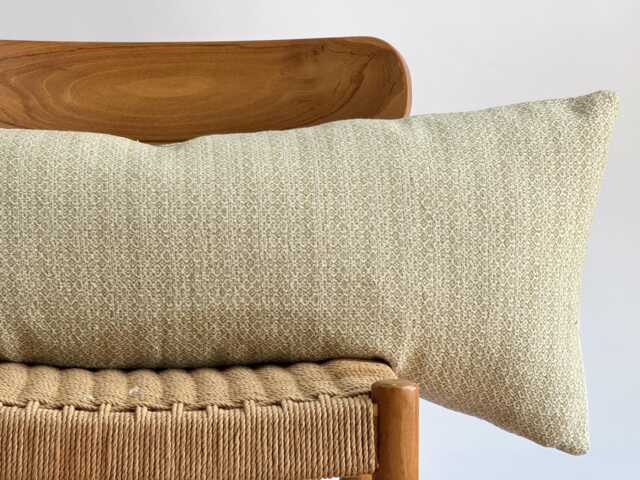 "Woven Lumbar Pillow Cover Green Cotton Boho Home Decor - 14"" X 36" - image 1