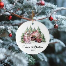 Train First Christmas Bauble, Traditional Hanging Decoration, Baby's Christmas, Baby Gift - thumbnail 3