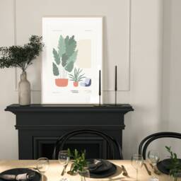 Neutral Wall Prints, Botanical Bedroom Flower Poster, Green, Beige Home Decor, Garden Art Cactus, Set Of 3 Prints - thumbnail 2