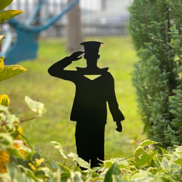 "12"" Inches Laser Cut Steel Sailor Silhouette Garden Statue - " - image 1