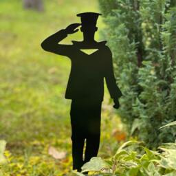 "12"" Inches Laser Cut Steel Sailor Silhouette Garden Statue - " - thumbnail 2