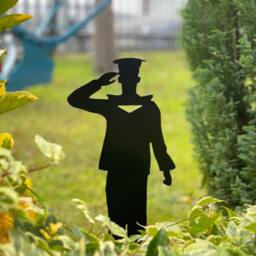 "12"" Inches Laser Cut Steel Sailor Silhouette Garden Statue - "