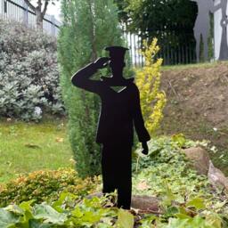 "12"" Inches Laser Cut Steel Sailor Silhouette Garden Statue - " - thumbnail 3
