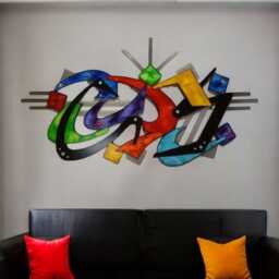 Funky Abstract Wall Art, Wood & Metal Sculpture, Living Room Art - Crazy Cool #3, 56x31 To 90x48 By Art69 - thumbnail 3