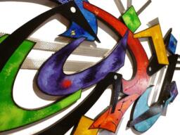 Funky Abstract Wall Art, Wood & Metal Sculpture, Living Room Art - Crazy Cool #3, 56x31 To 90x48 By Art69 - thumbnail 2