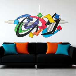 Funky Abstract Wall Art, Wood & Metal Sculpture, Living Room Art - Crazy Cool #3, 56x31 To 90x48 By Art69 - thumbnail 1
