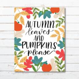 Seasonal Hand Lettered Floral Wall Art//Instant Download Printable Autumn Decor - thumbnail 3