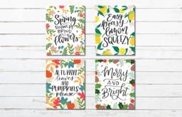 Seasonal Hand Lettered Floral Wall Art//Instant Download Printable Autumn Decor - thumbnail 1