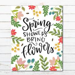 Seasonal Hand Lettered Floral Wall Art//Instant Download Printable Autumn Decor - thumbnail 2