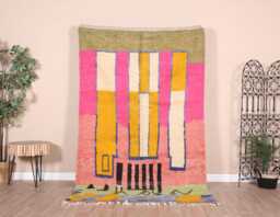 Authentic Moroccan Boujaad Rug 5x8 Ft - thumbnail 1