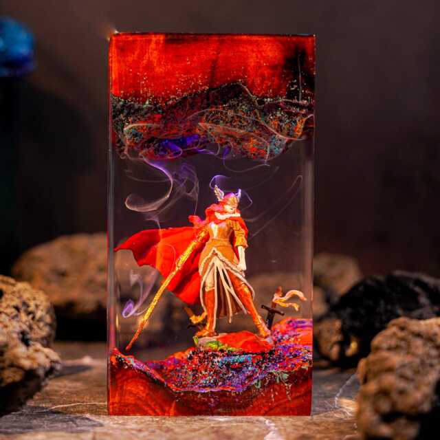 Blade Of Mi.qu .ella Resin Lamp - 3Ld3N R1Ng Inspired Diorama Night Light - Fantasy Gamer Decor Handmade Gift For Gamers - image 1