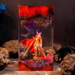 Blade Of Mi.qu .ella Resin Lamp - 3Ld3N R1Ng Inspired Diorama Night Light - Fantasy Gamer Decor Handmade Gift For Gamers