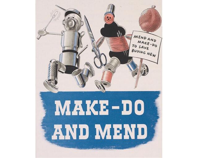 Make Do & Mend Vintage Advertising Enamel Metal Tin Sign Wall Plaque