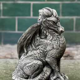 Sitting Dragon Sculpture For Yard Creature Scary Outdoor Ornament Garden Stone Monster Statue Concrete Figurine Decoration - thumbnail 3