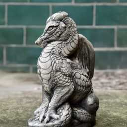 Sitting Dragon Sculpture For Yard Creature Scary Outdoor Ornament Garden Stone Monster Statue Concrete Figurine Decoration - thumbnail 2