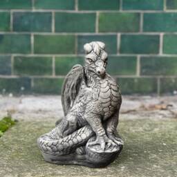 Sitting Dragon Sculpture For Yard Creature Scary Outdoor Ornament Garden Stone Monster Statue Concrete Figurine Decoration - thumbnail 1