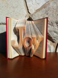 Joy - Folded Book Art -Fully Customizable, Joyful, Happiness, Happy, Eternal, Life - thumbnail 1