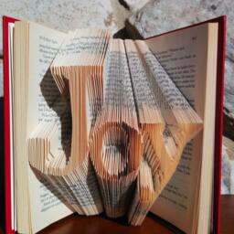 Joy - Folded Book Art -Fully Customizable, Joyful, Happiness, Happy, Eternal, Life - thumbnail 3