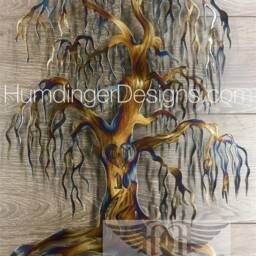 9Th Anniversary - Willow Gift - Tree Of Life Willow Wall Decor Custom Personalized Carve Your Initials - thumbnail 2