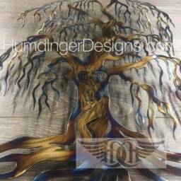 9Th Anniversary - Willow Gift - Tree Of Life Willow Wall Decor Custom Personalized Carve Your Initials - thumbnail 3