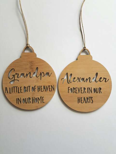 Personalised Remembrance Christmas Bauble Decoration-Ornament-Christmas Tree-Gift-Christmas Gift-Wooden-Teachers Gift-Kris Kringle-Gift - image 1