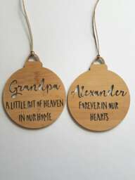 Personalised Remembrance Christmas Bauble Decoration-Ornament-Christmas Tree-Gift-Christmas Gift-Wooden-Teachers Gift-Kris Kringle-Gift - thumbnail 1